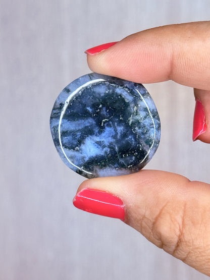 Moss Agate Flatstone – Forest Energy Palm Stone | Handpicked Earth Harmony Crystal