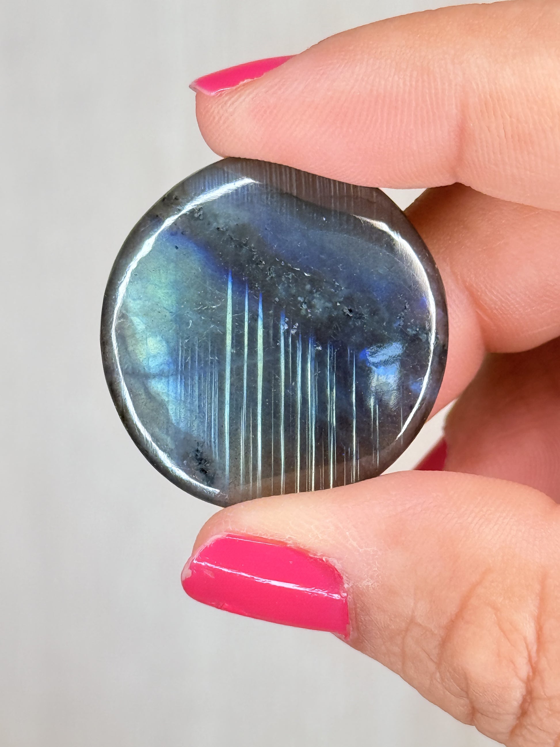 Labradorite Flatstone – Luminous Flash Palm Stone | Handpicked Protection & Intuition Crystal - Auralis Crystals