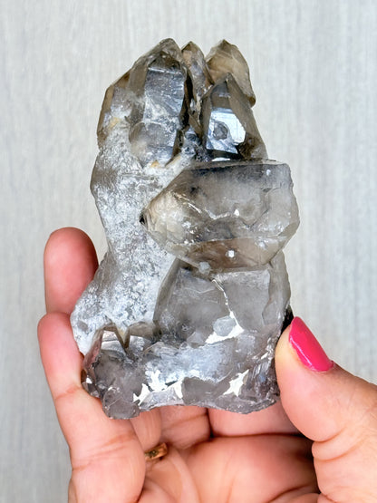 Whispering Shadows – Elestial Smoky Quartz Cluster