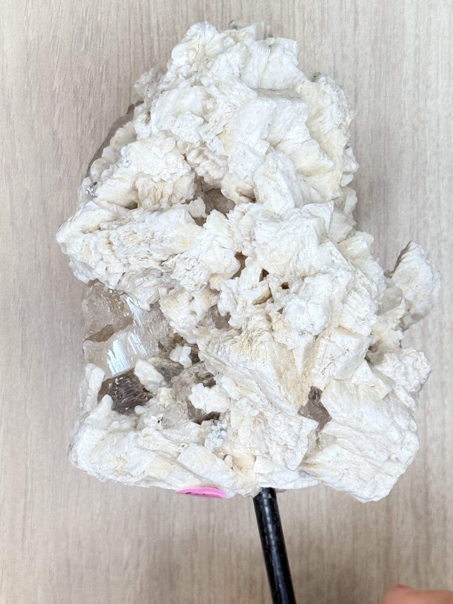 🤍 Albite & Smoky Quartz on Stand - A Study in Light and Structure