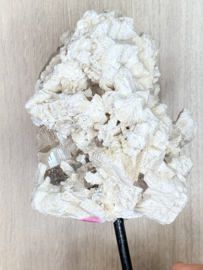 🤍 Albite & Smoky Quartz on Stand - A Study in Light and Structure