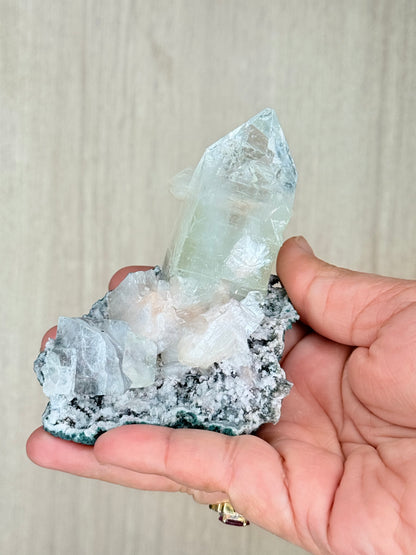 Apophyllite with Stilbite Crystal Specimen – Maharashtra, India | Luminous Zeolite Mineral Cluster - Auralis Crystals