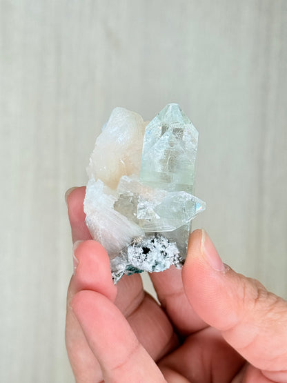 Apophyllite with Stilbite Crystal Specimen – Maharashtra, India | Luminous Zeolite Mineral Cluster - Auralis Crystals