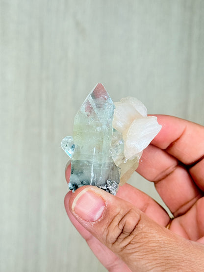 Apophyllite with Stilbite Crystal Specimen – Maharashtra, India | Luminous Zeolite Mineral Cluster - Auralis Crystals