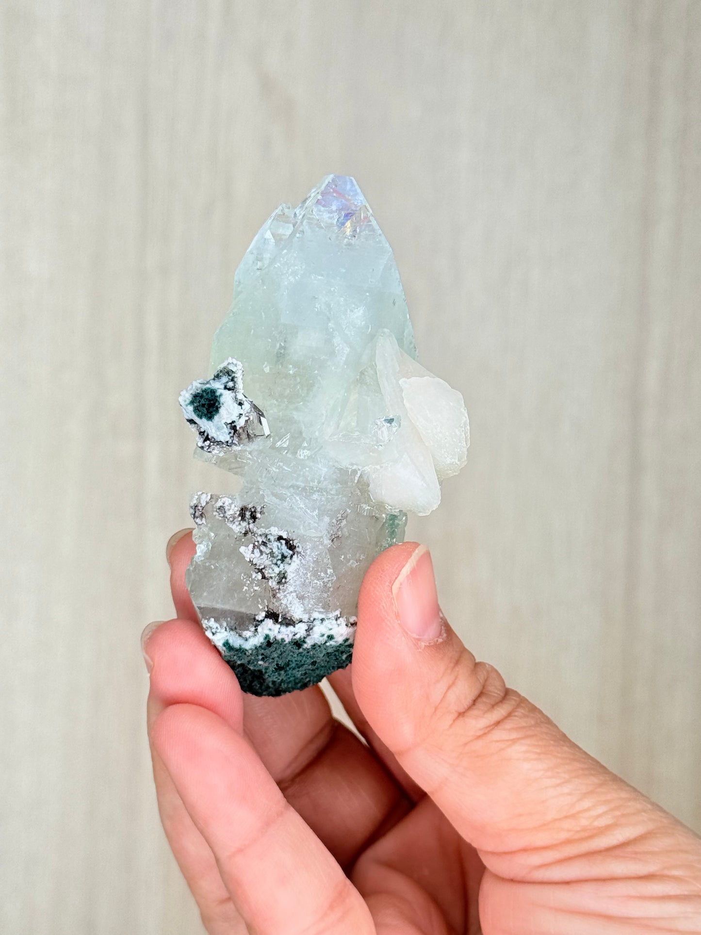 Apophyllite with Stilbite Crystal Specimen – Maharashtra, India | Luminous Zeolite Mineral Cluster - Auralis Crystals