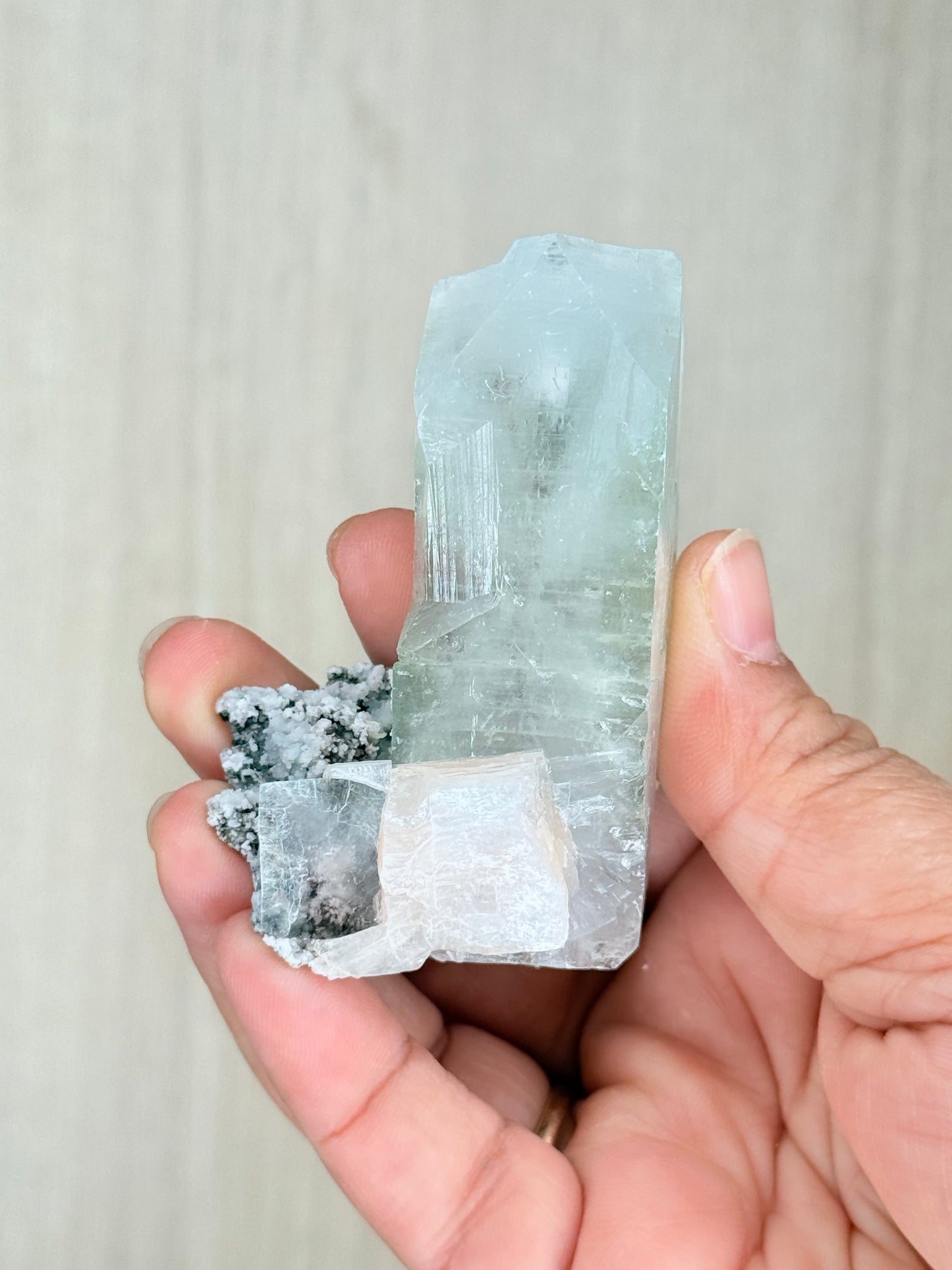 Apophyllite with Stilbite Crystal Specimen – Maharashtra, India | Luminous Zeolite Mineral Cluster - Auralis Crystals