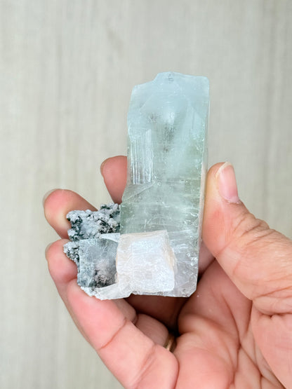 Apophyllite with Stilbite Crystal Specimen – Maharashtra, India | Luminous Zeolite Mineral Cluster - Auralis Crystals