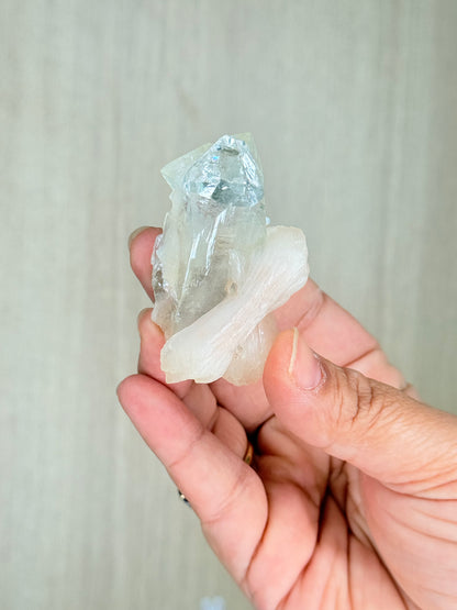 Apophyllite with Stilbite Crystal Specimen – Maharashtra, India | Luminous Zeolite Mineral Cluster - Auralis Crystals