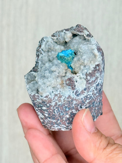 Cavansite Crystal Specimen – Electric Blue Mineral from Maharashtra, India | Rare Collector Stone - Auralis Crystals