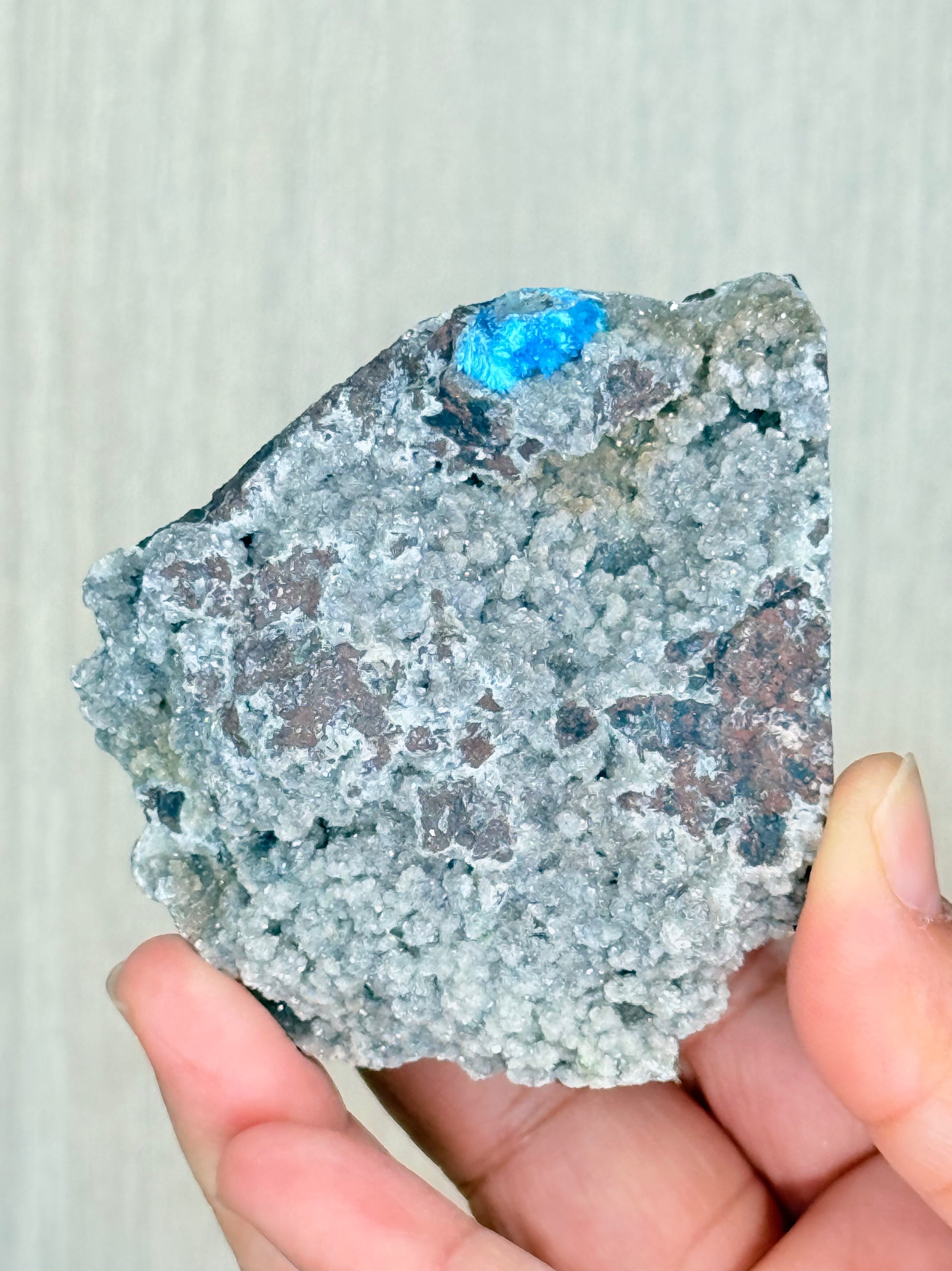 Cavansite Crystal Specimen – Electric Blue Mineral from Maharashtra, India | Rare Collector Stone - Auralis Crystals