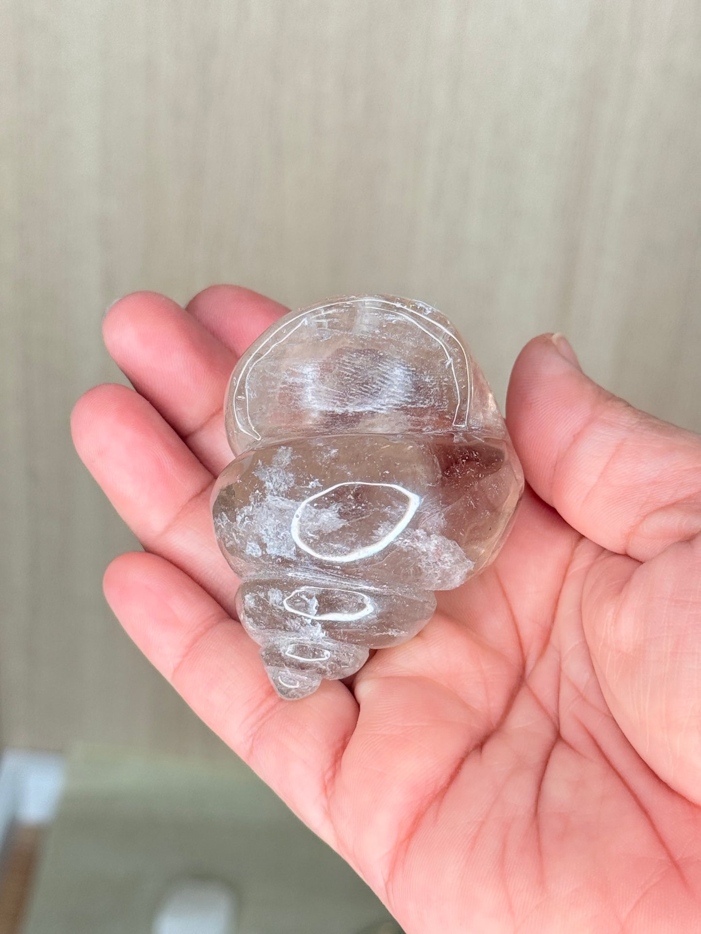 Smoky Quartz Shell Carving