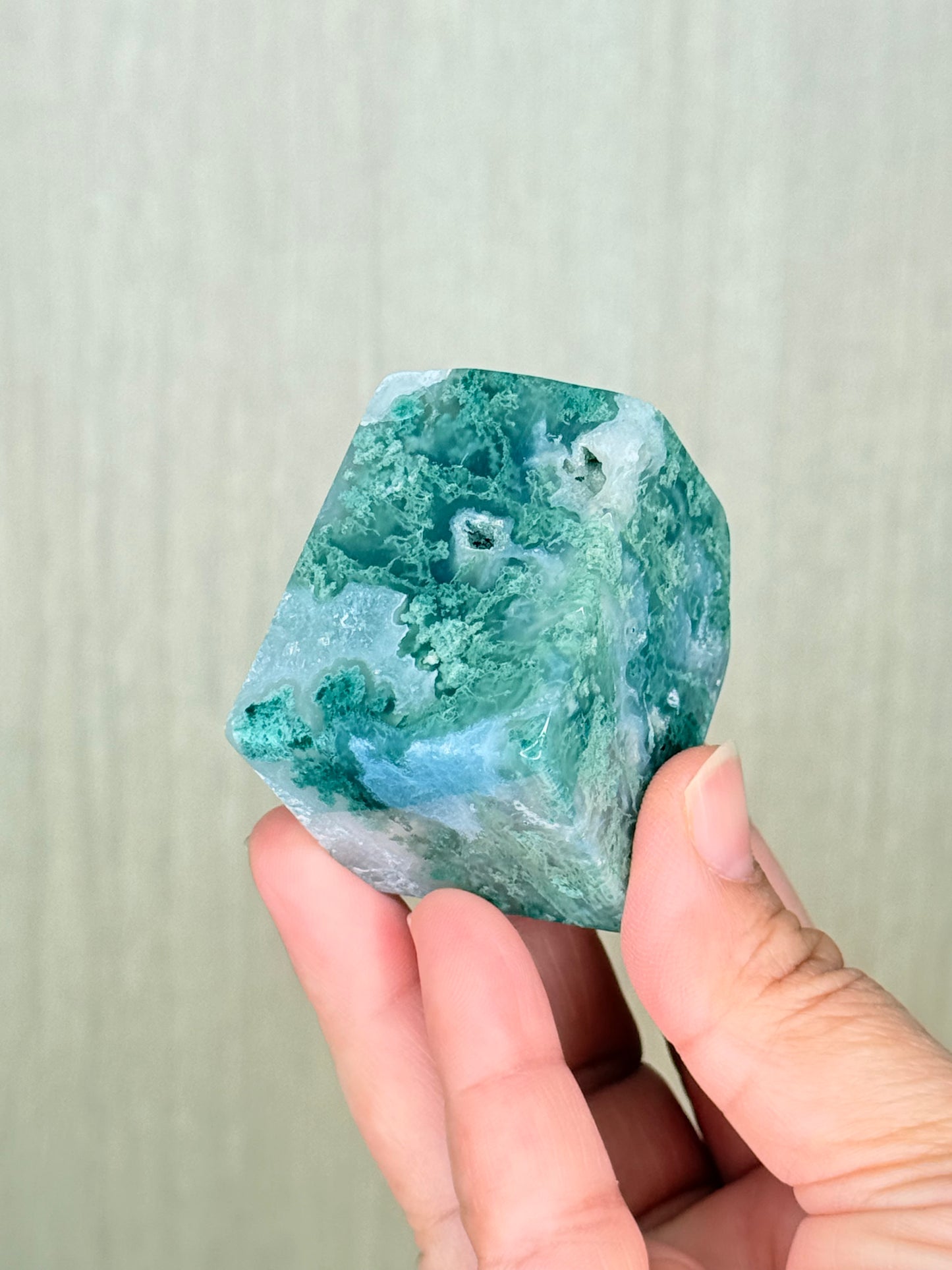 Moss Agate Freeforms – Mystical Green Crystal for Growth & Grounding