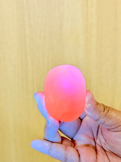 Pink Mangano Calcite Palmstone – Mystical Crystal for Love & Emotional Healing - Auralis Crystals