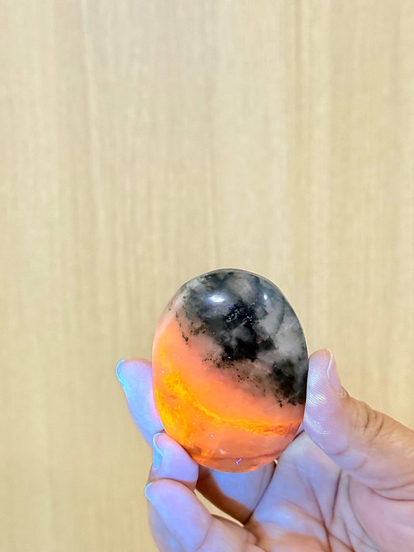 Porcelain Jasper (UV Reactive Sodalite) Palmstones – Mystical Crystal for Insight & Energy - Auralis Crystals