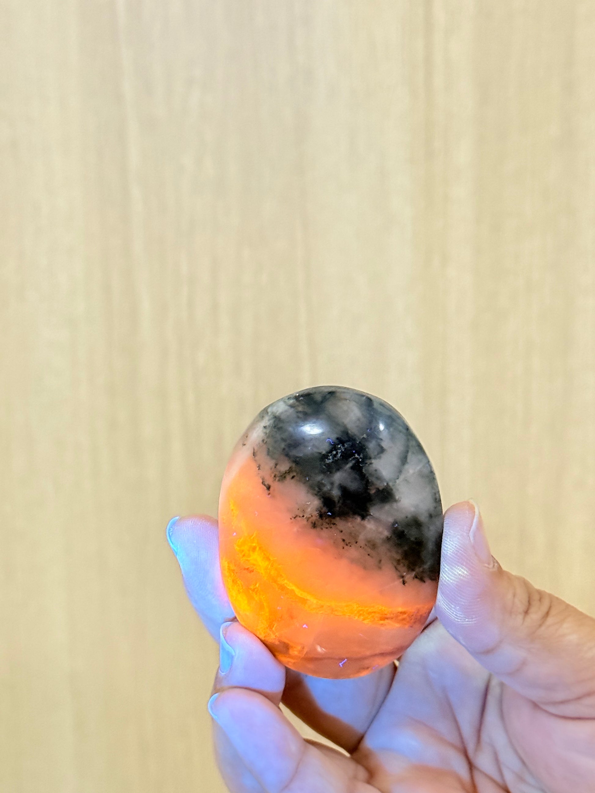 Porcelain Jasper (UV Reactive Sodalite) Palmstones – Mystical Crystal for Insight & Energy - Auralis Crystals