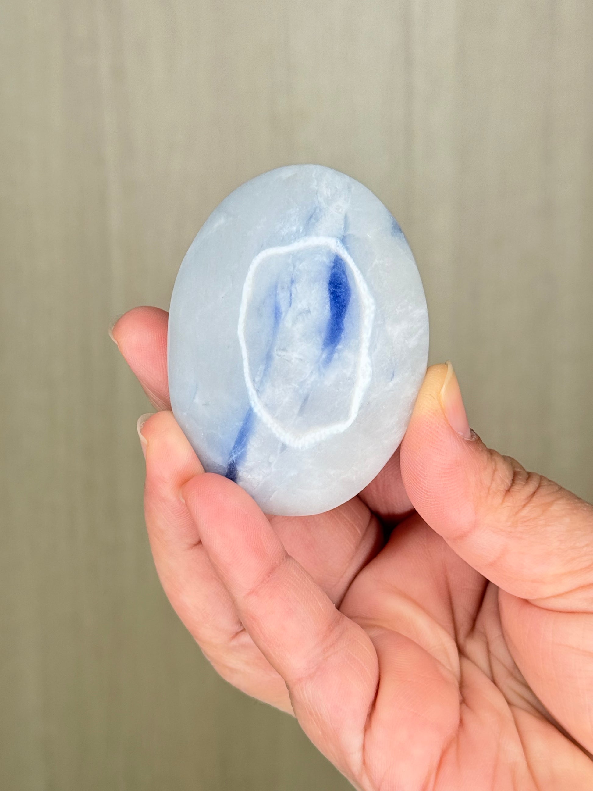Porcelain Jasper (UV Reactive Sodalite) Palmstones – Mystical Crystal for Insight & Energy - Auralis Crystals