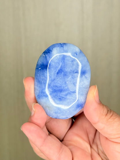 Porcelain Jasper (UV Reactive Sodalite) Palmstones – Mystical Crystal for Insight & Energy - Auralis Crystals