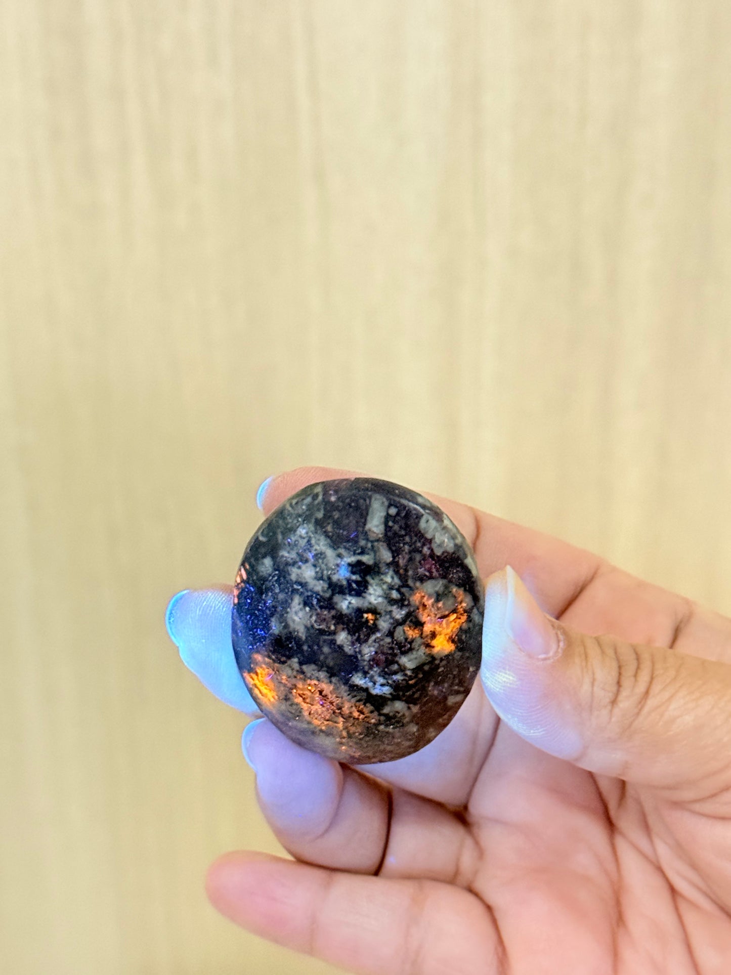 UV Reactive Eudialyte Palmstones – Rare Mystical Crystal for Heart & Vitality - Auralis Crystals