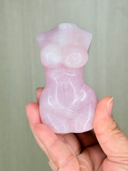Rose Quartz Goddess Body Carving – Sacred Feminine Crystal for Love & Healing - Auralis Crystals