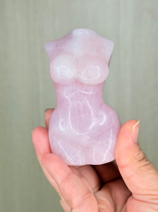 Rose Quartz Goddess Body Carving – Sacred Feminine Crystal for Love & Healing