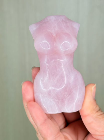 Rose Quartz Goddess Body Carving – Sacred Feminine Crystal for Love & Healing - Auralis Crystals