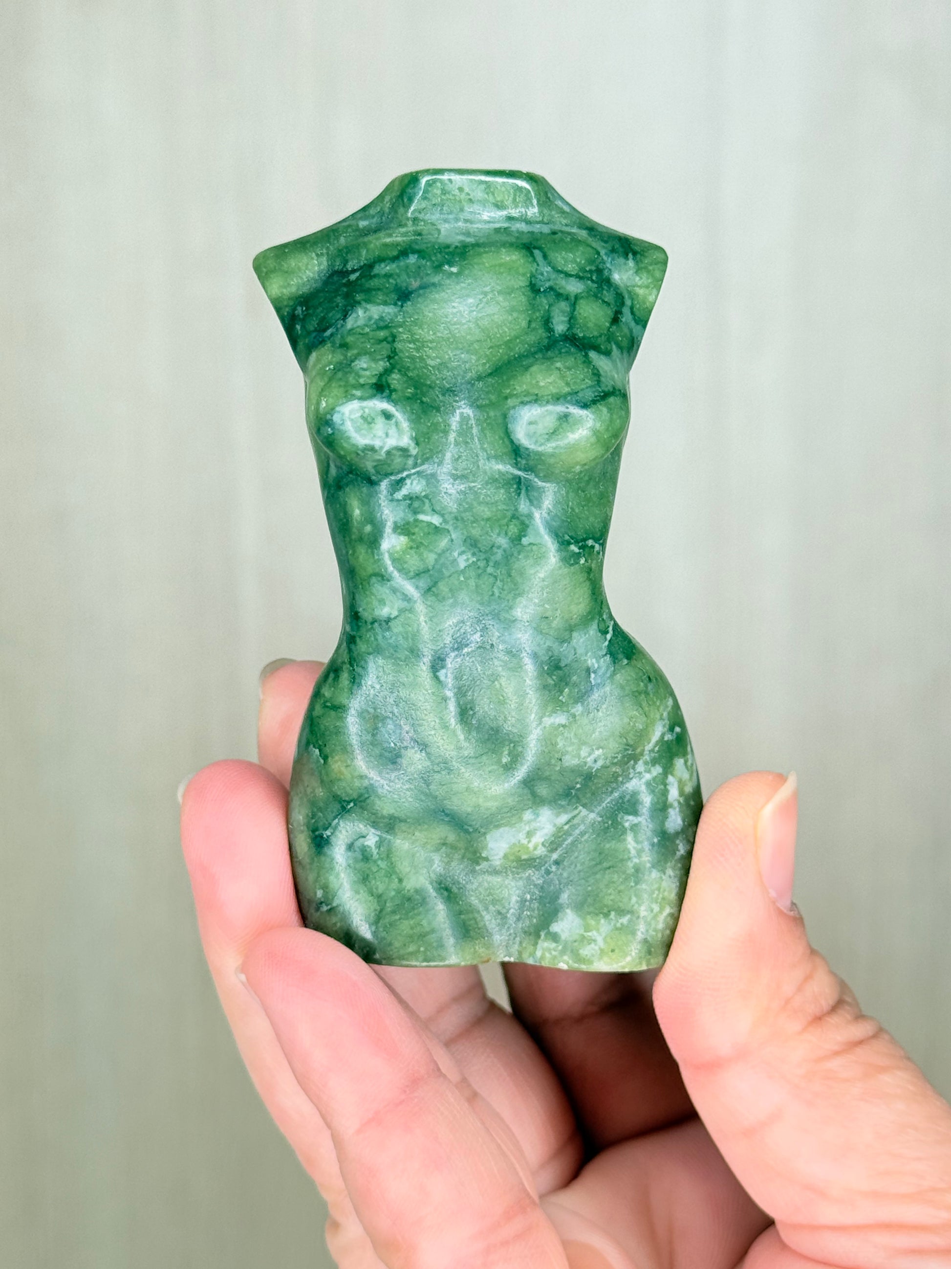 Green Jade Goddess Body Carving – Sacred Feminine Crystal for Harmony & Abundance - Auralis Crystals