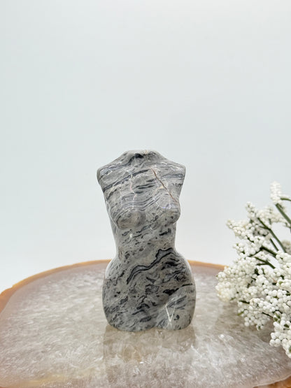 Picasso Jasper Goddess Body Carving – Artistic Stone for Strength & Balance