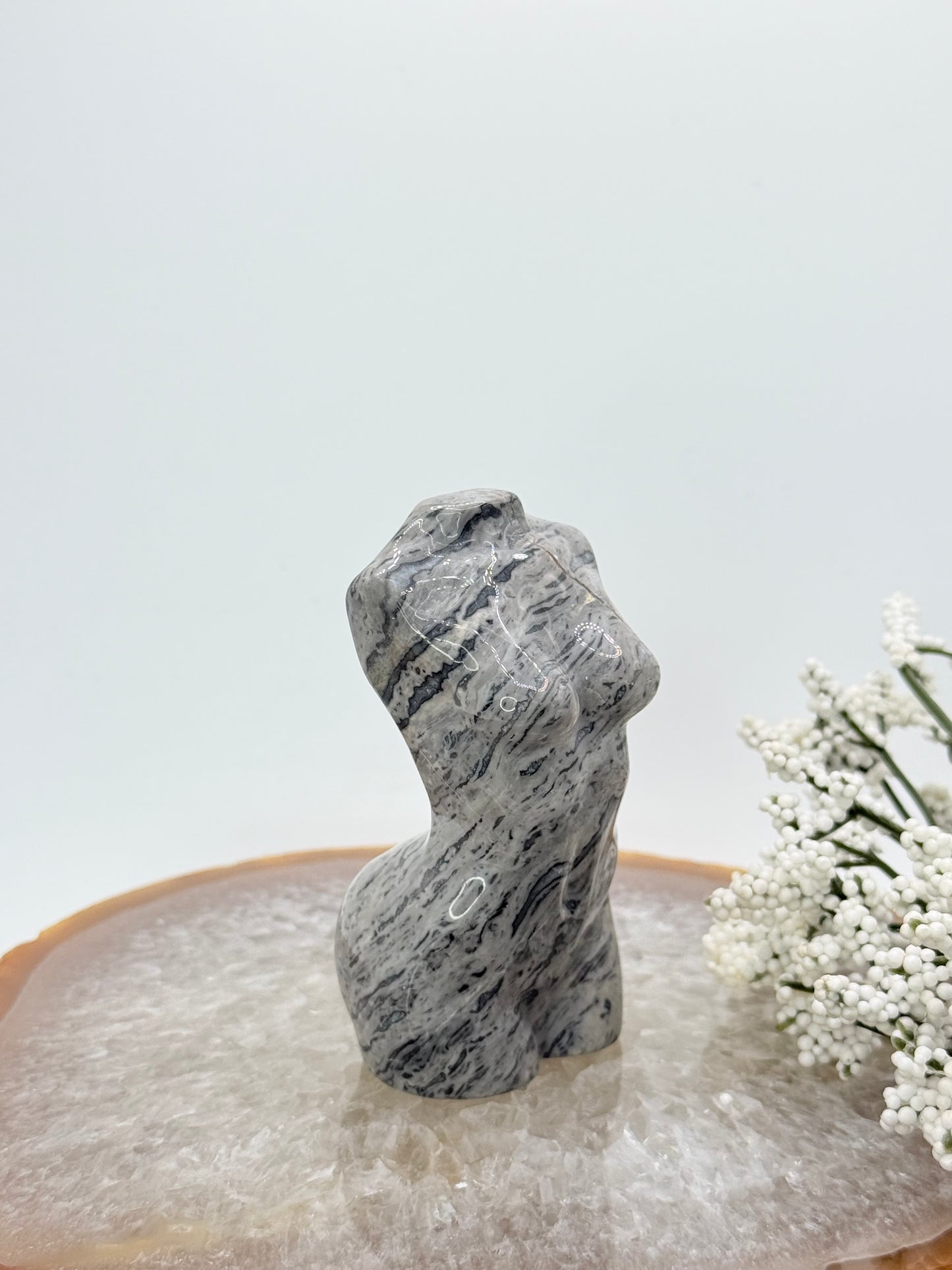 Picasso Jasper Goddess Body Carving – Artistic Stone for Strength & Balance