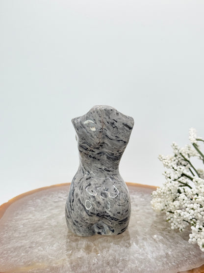 Picasso Jasper Goddess Body Carving – Artistic Stone for Strength & Balance