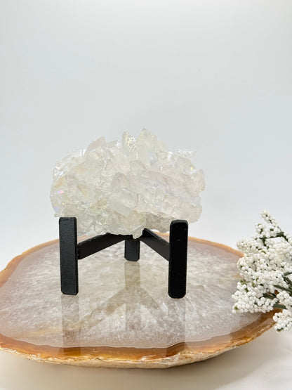 Aura Clear Quartz Cluster – Iridescent Crystal for Light & Energy