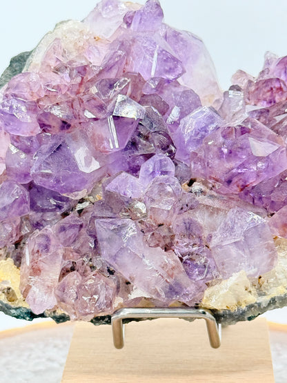 Natural Brazilian Amethyst Cluster – Deep Violet Crystal Formation - Auralis Crystals
