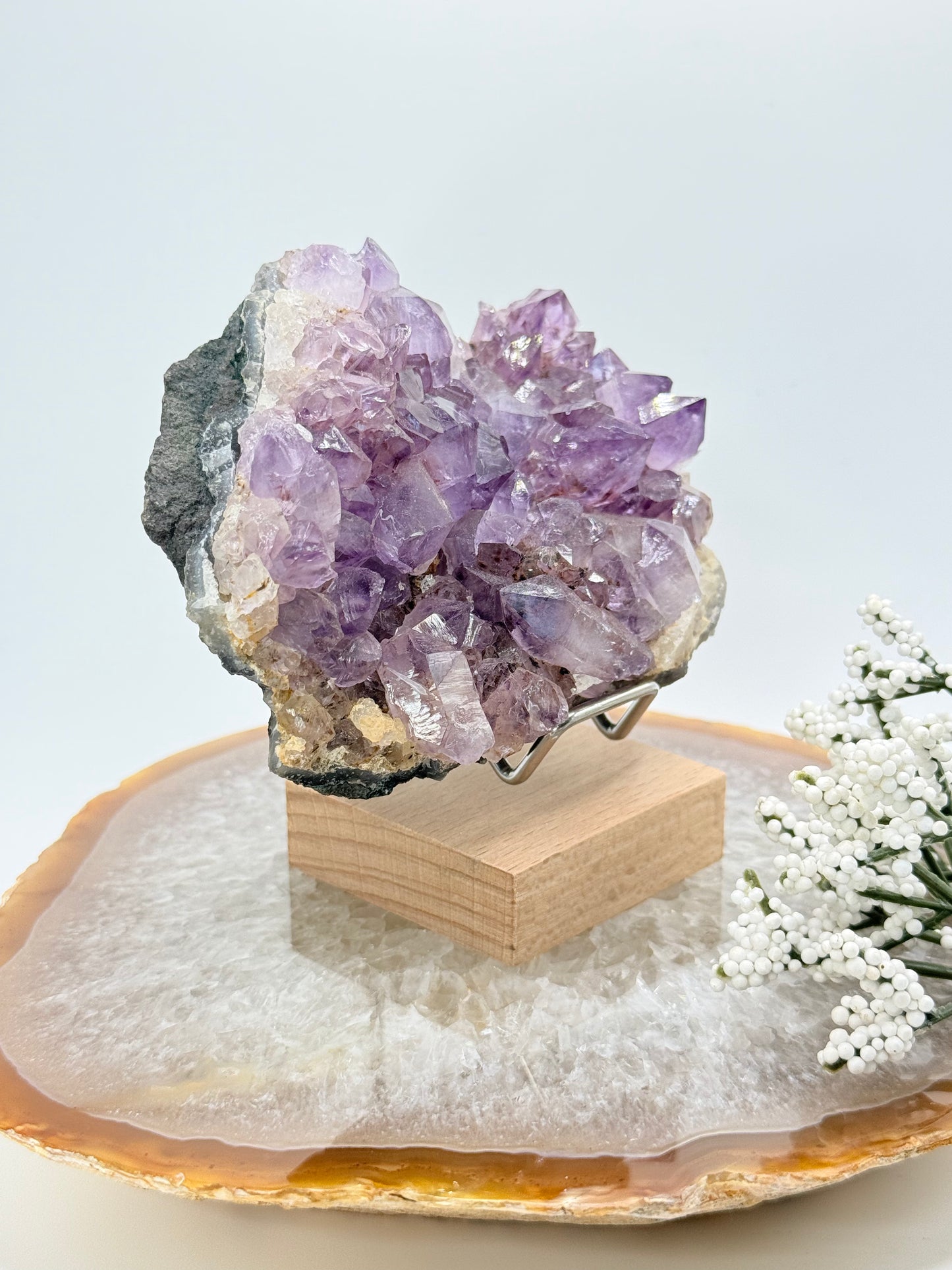 Natural Brazilian Amethyst Cluster – Deep Violet Crystal Formation - Auralis Crystals