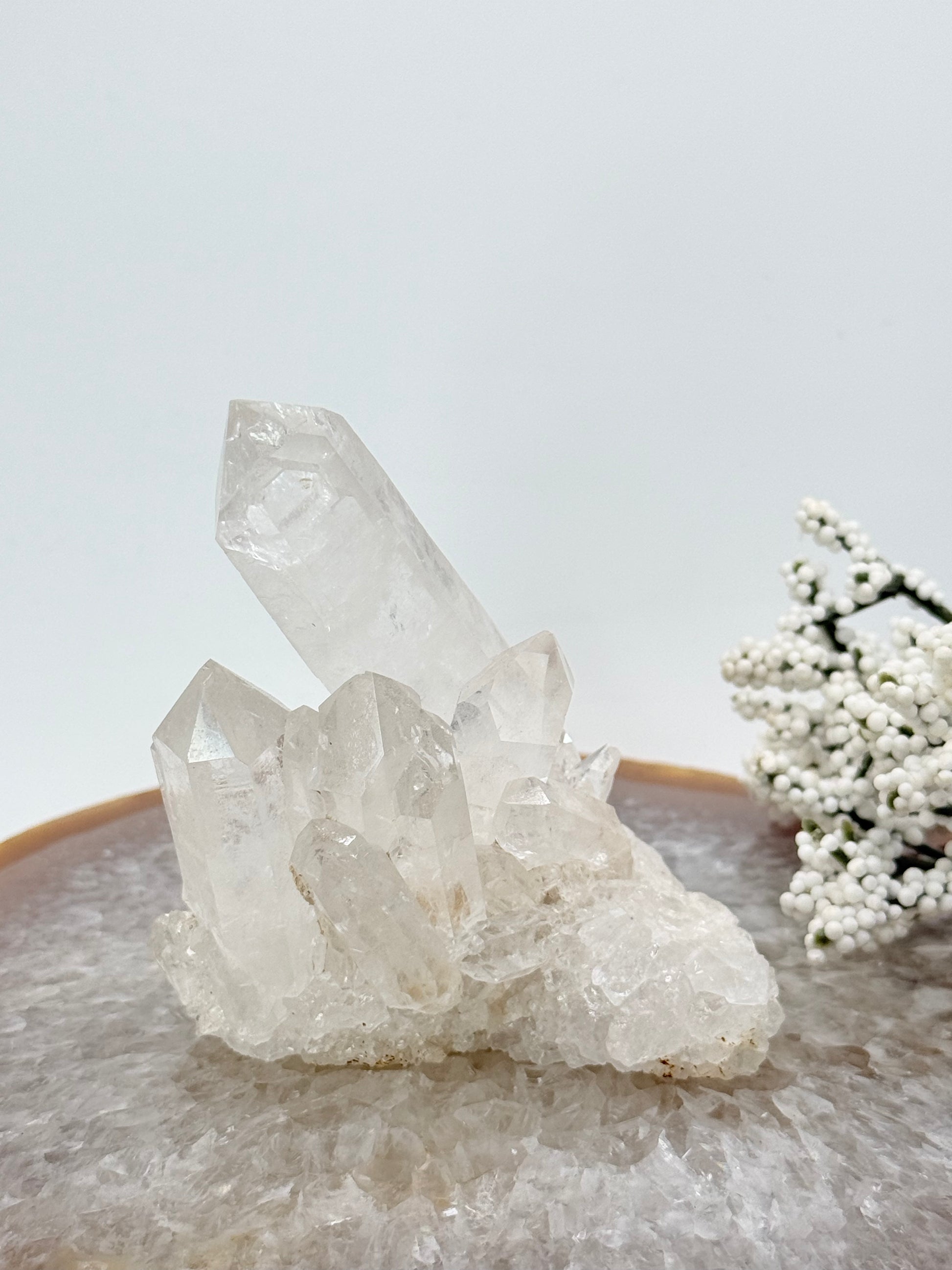 High Quality Brazilian Clear Quartz Cluster – Large Natural Points - Auralis Crystals