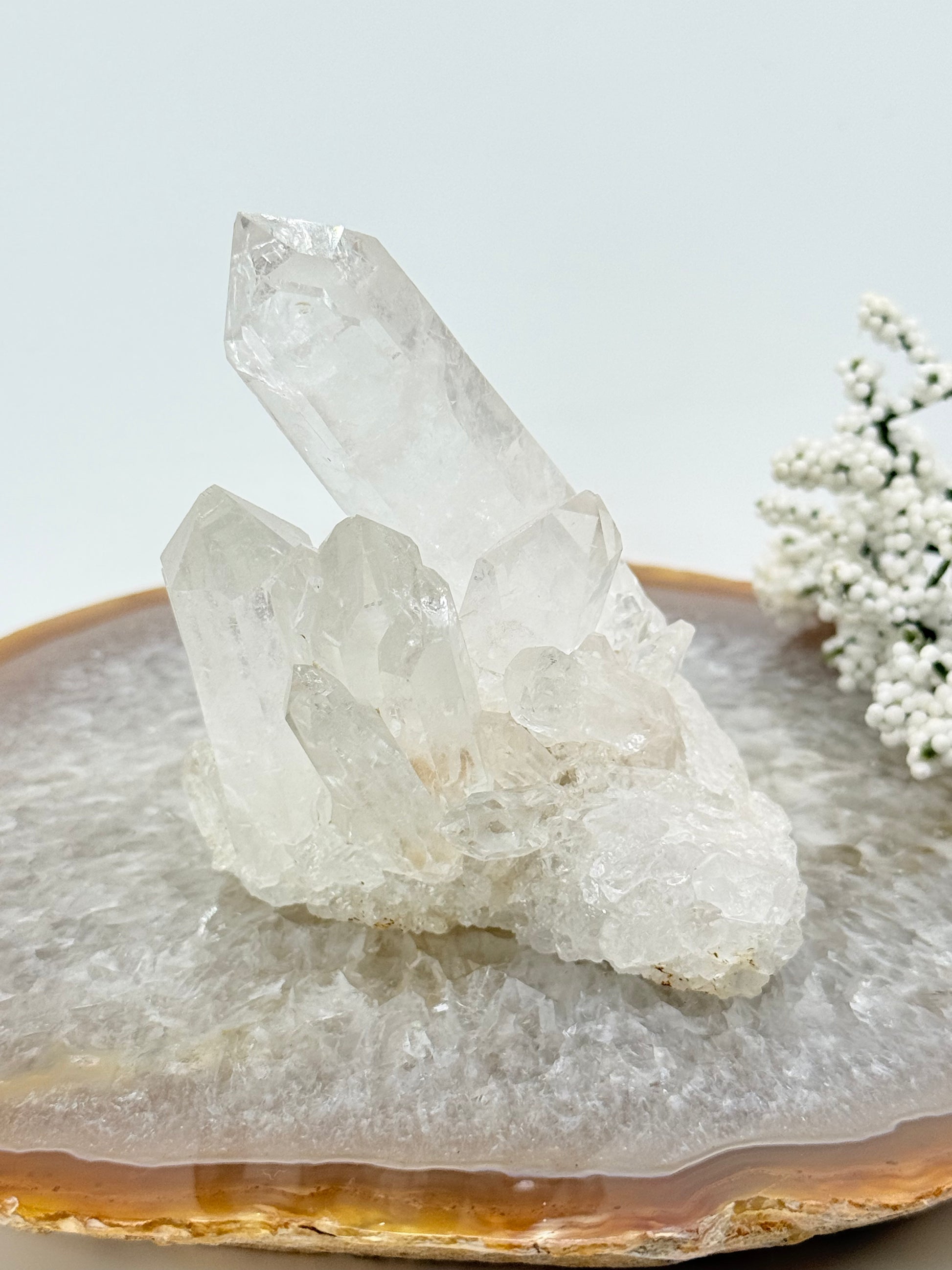 High Quality Brazilian Clear Quartz Cluster – Large Natural Points - Auralis Crystals
