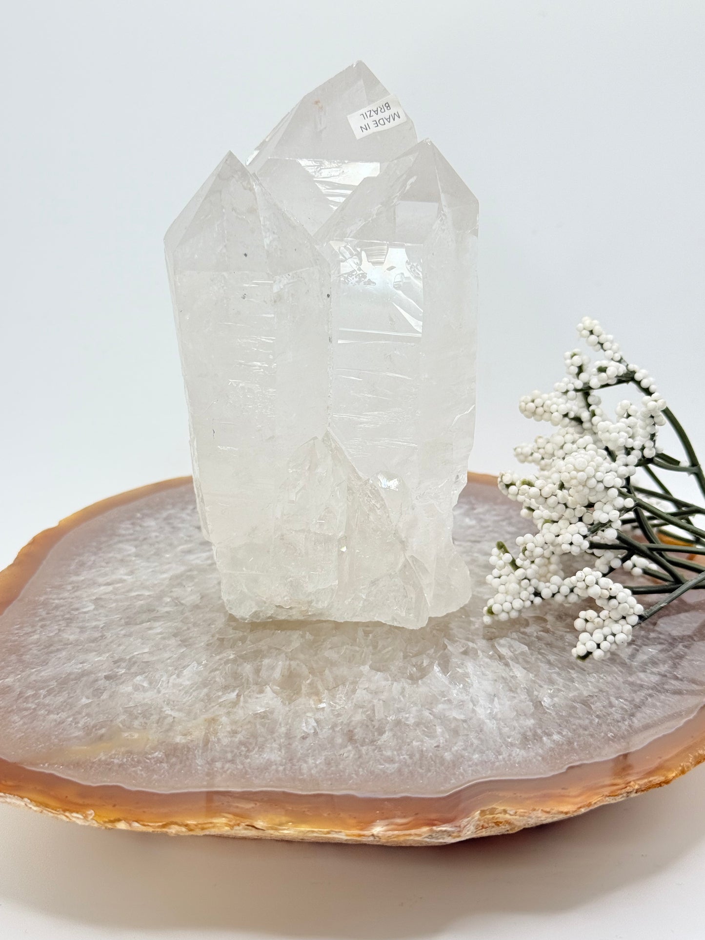 Brazilian Clear Quartz Cluster – Large Prismatic Natural Points - Auralis Crystals