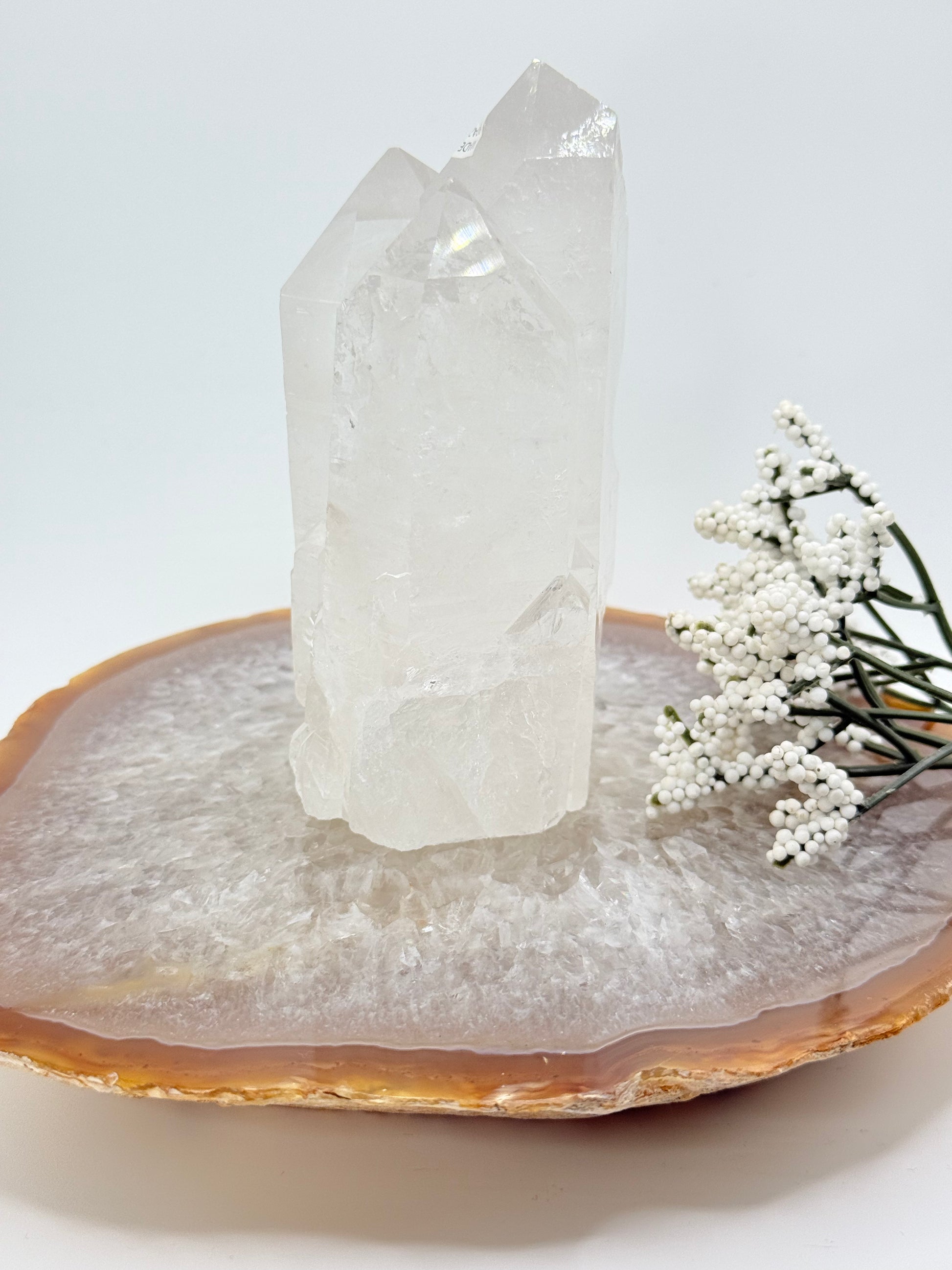 Brazilian Clear Quartz Cluster – Large Prismatic Natural Points - Auralis Crystals