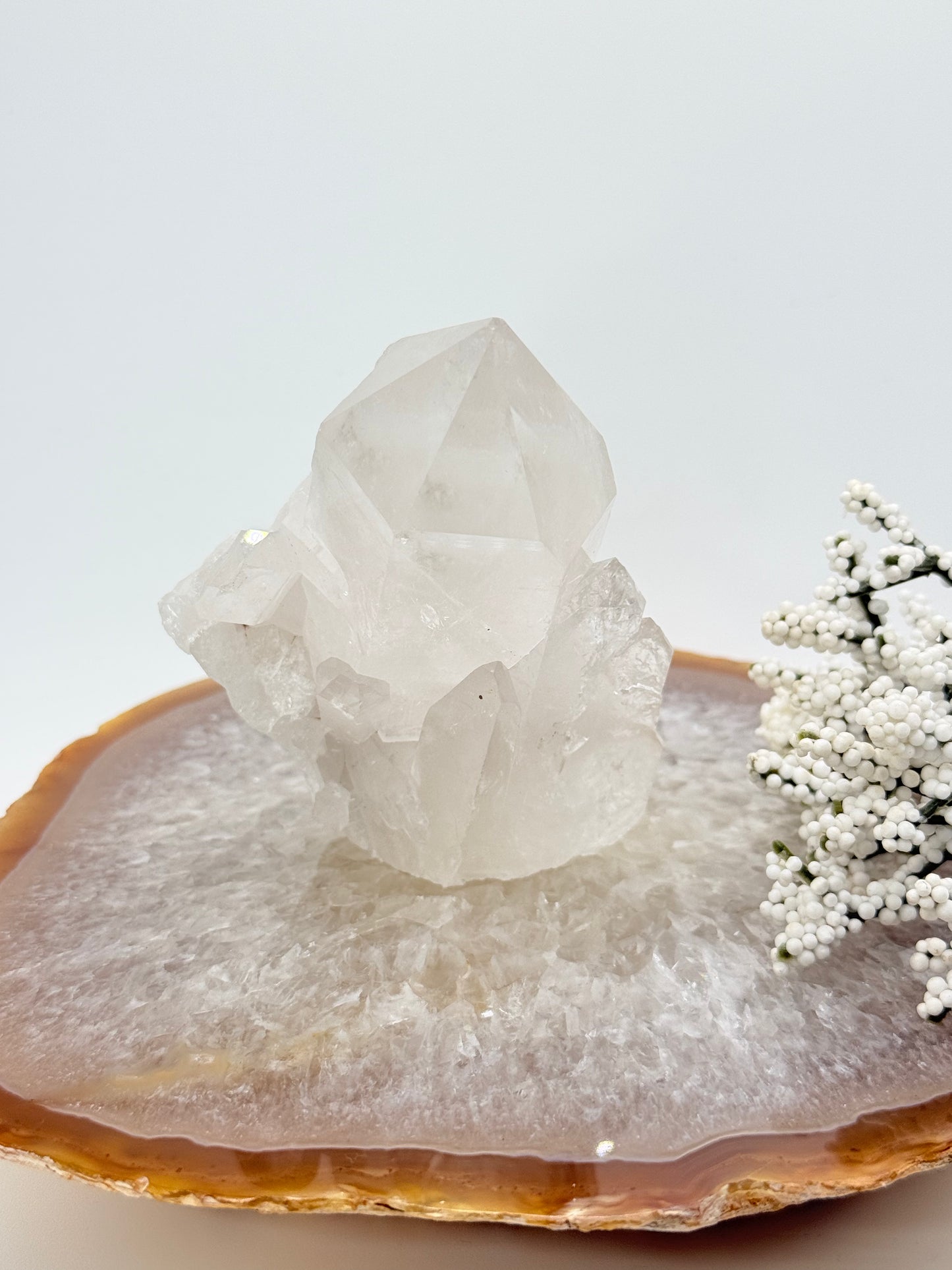 High-Grade Clear Quartz Cluster from Brazil – Prominent Natural Points - Auralis Crystals