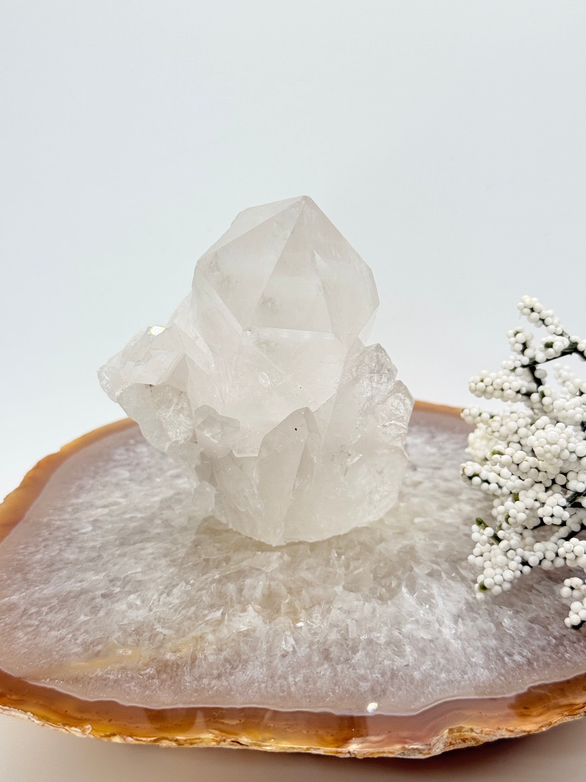 High-Grade Clear Quartz Cluster from Brazil – Prominent Natural Points - Auralis Crystals