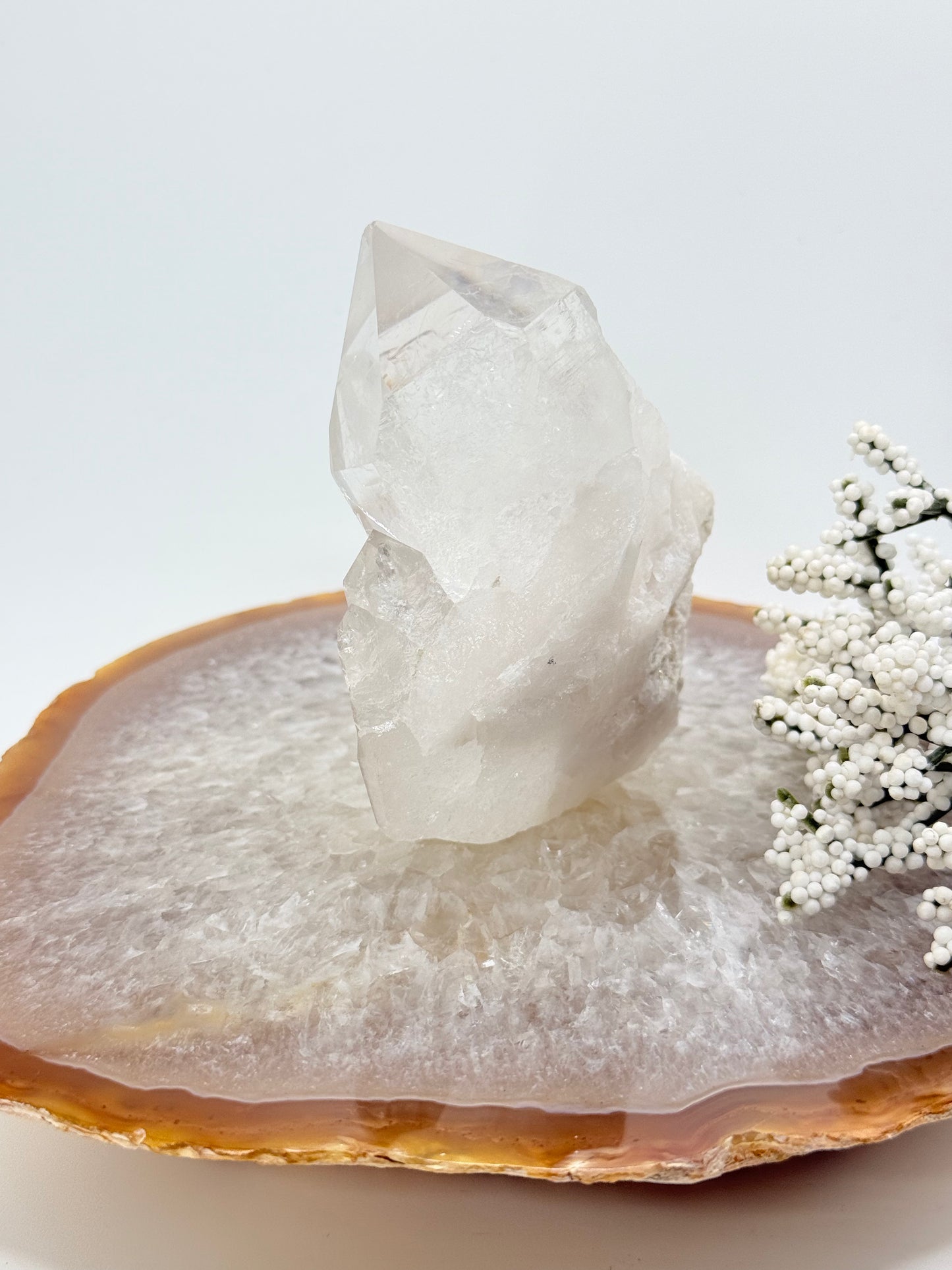 High-Grade Clear Quartz Cluster from Brazil – Prominent Natural Points - Auralis Crystals