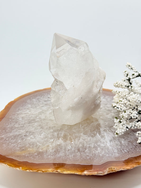 High-Grade Clear Quartz Cluster from Brazil – Prominent Natural Points