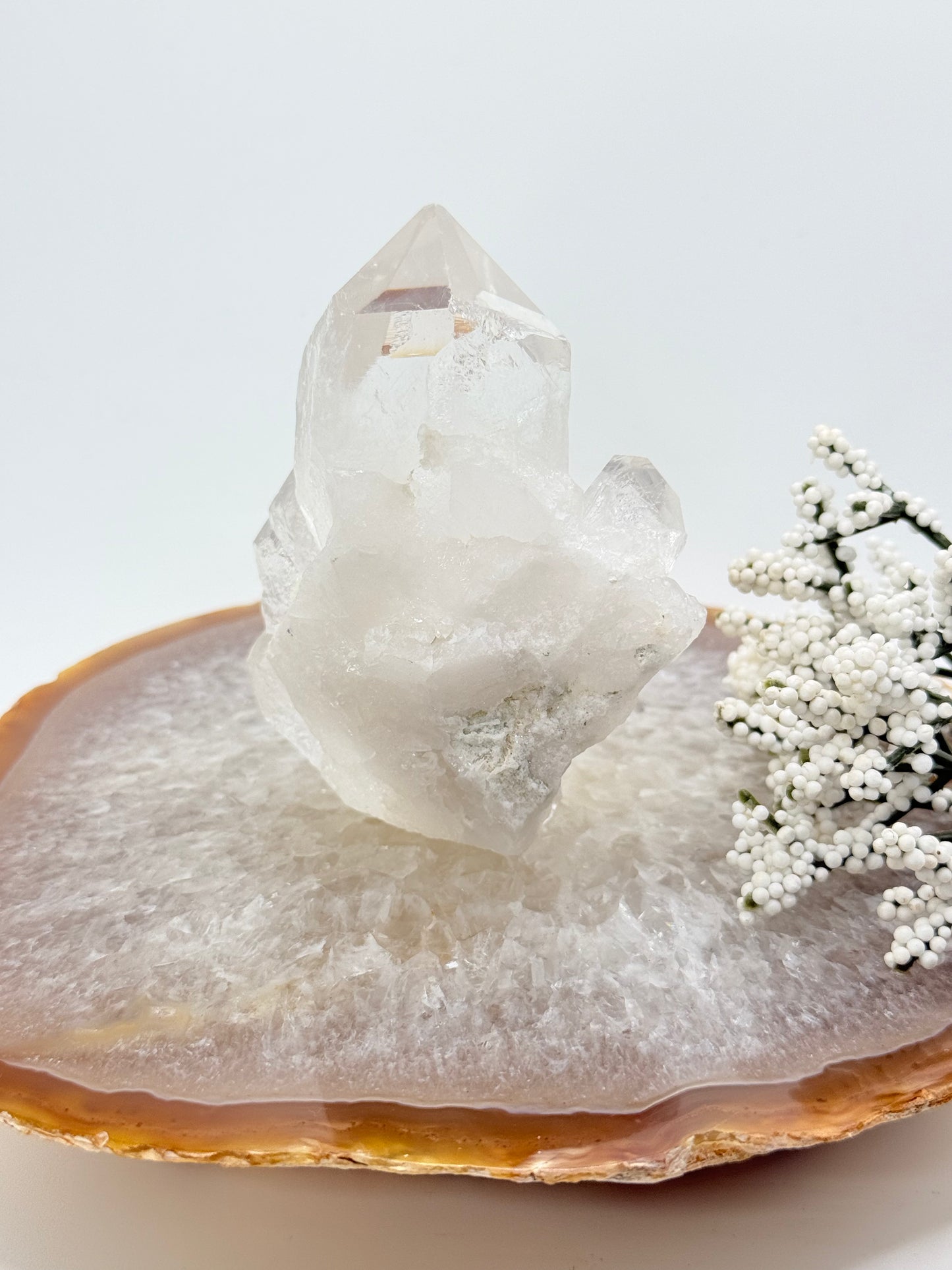High-Grade Clear Quartz Cluster from Brazil – Prominent Natural Points - Auralis Crystals
