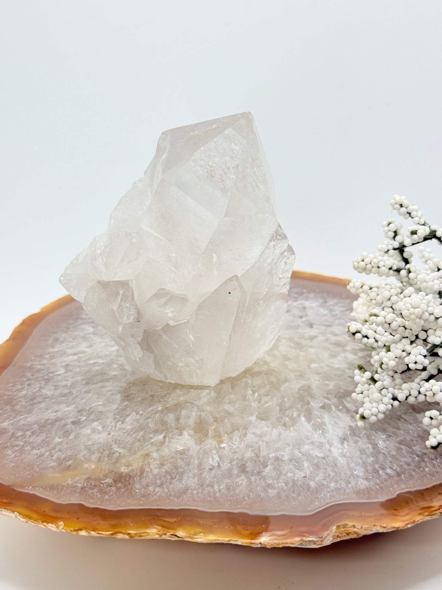 High-Grade Clear Quartz Cluster from Brazil – Prominent Natural Points - Auralis Crystals