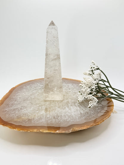 Clear Quartz with Light Smoky Obelisk – Natural Crystal for Clarity & Grounding
