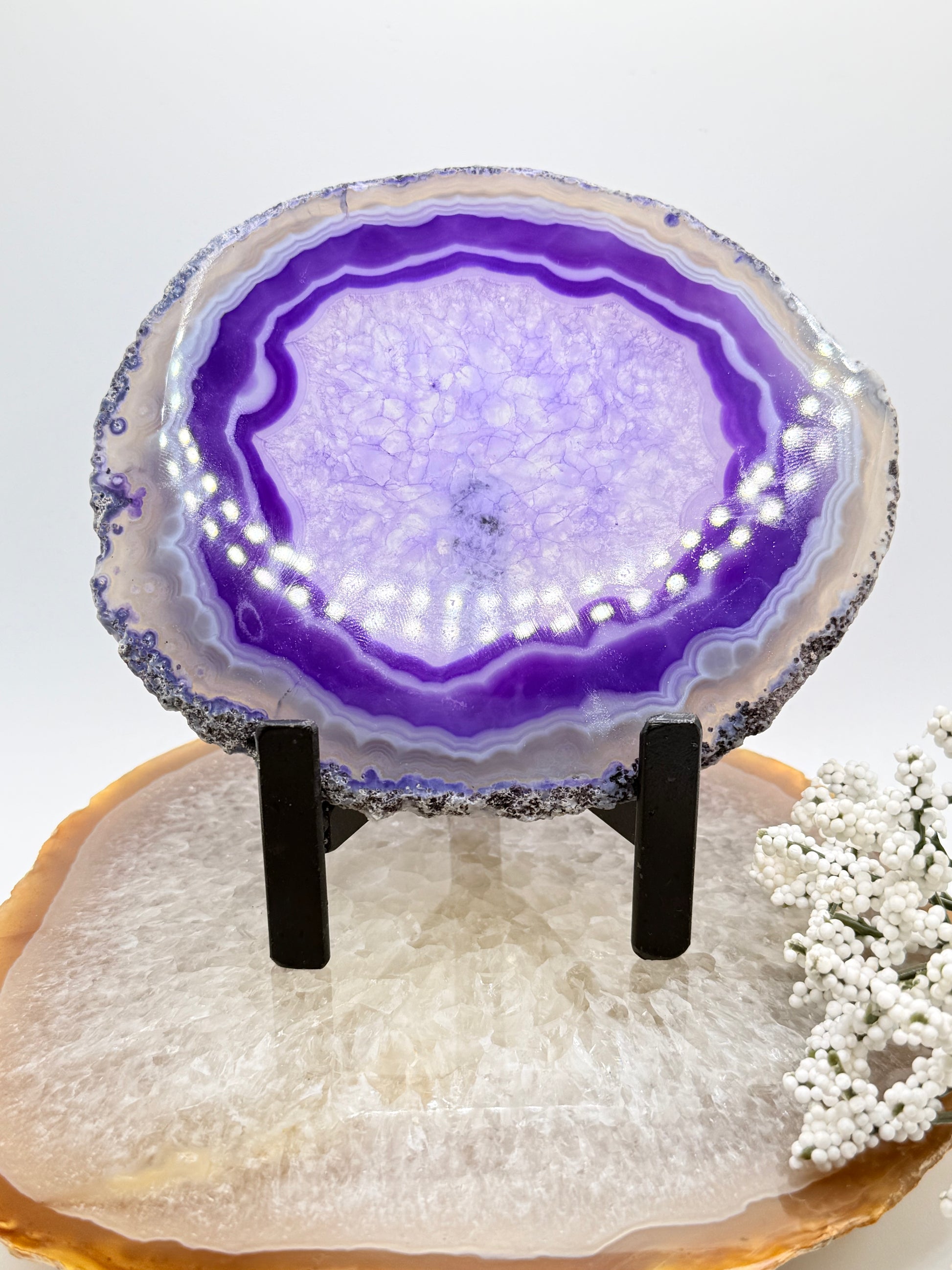 Brazilian Agate Slice – Natural Crystal for Energy & Décor - Auralis Crystals