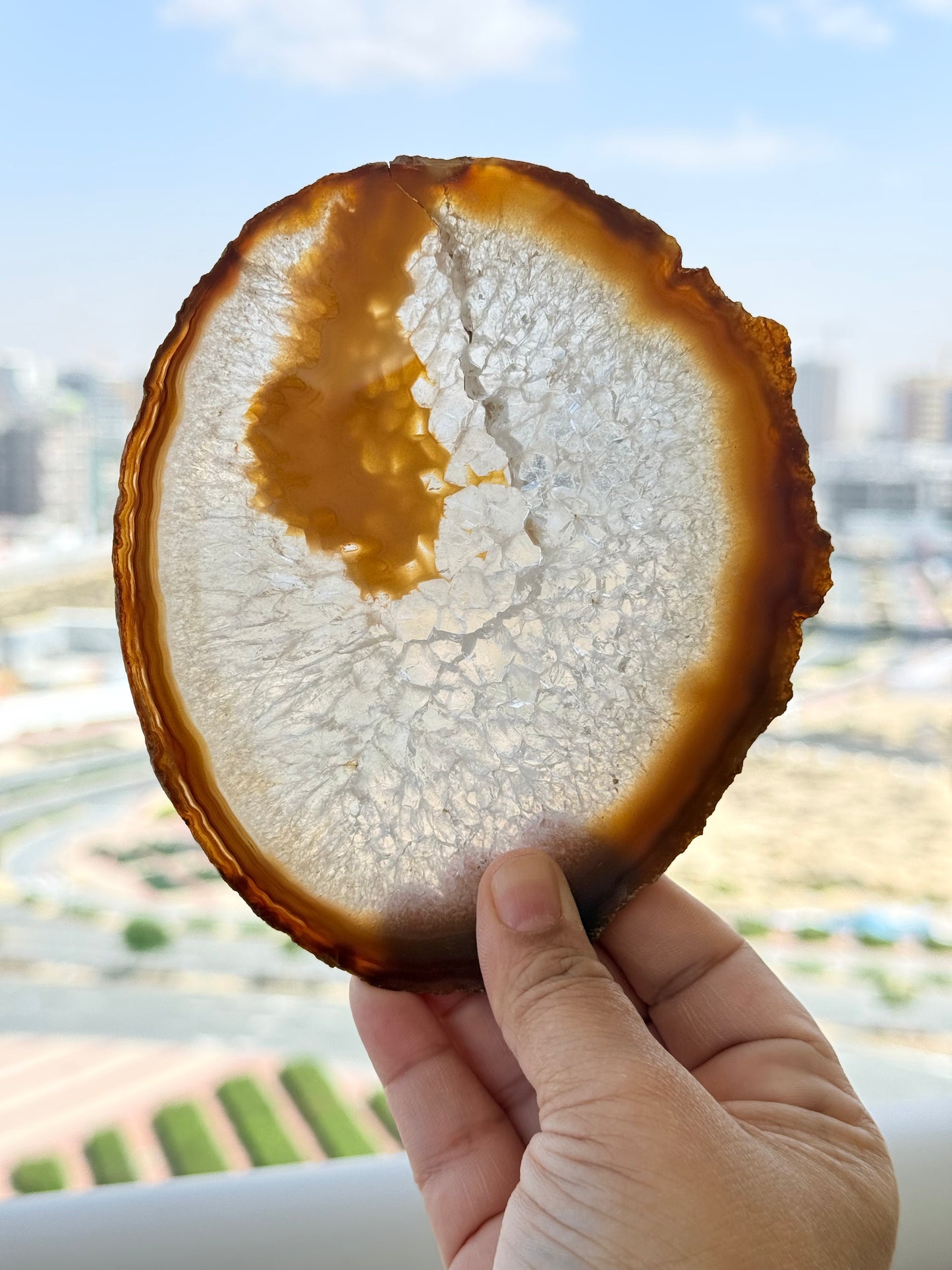Brazilian Agate Slice – Natural Crystal for Energy & Décor - Auralis Crystals
