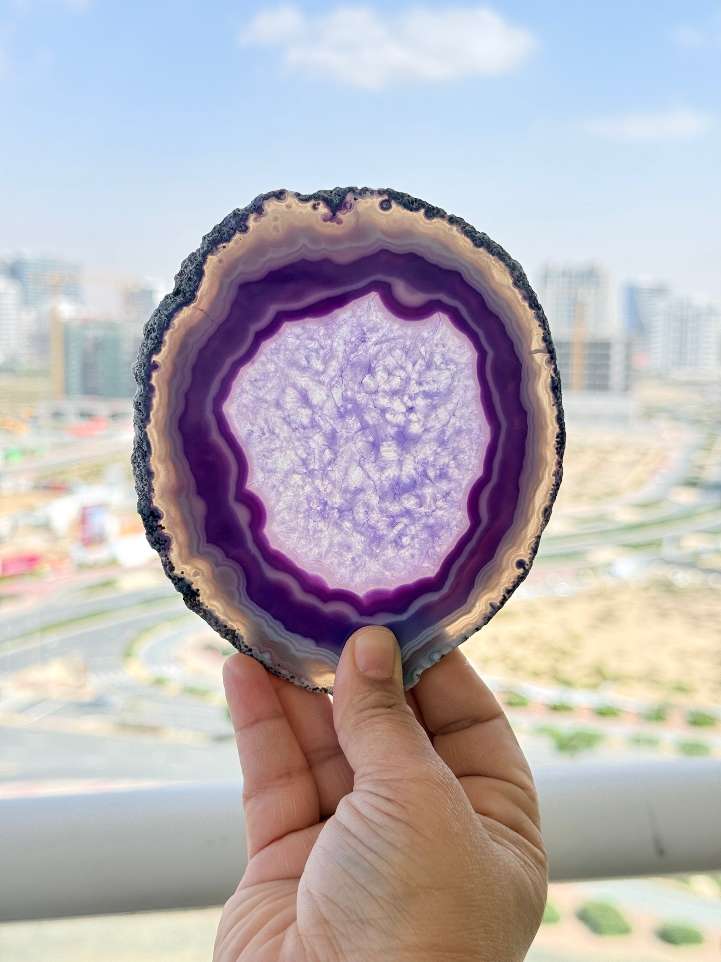 Brazilian Agate Slice – Natural Crystal for Energy & Décor - Auralis Crystals