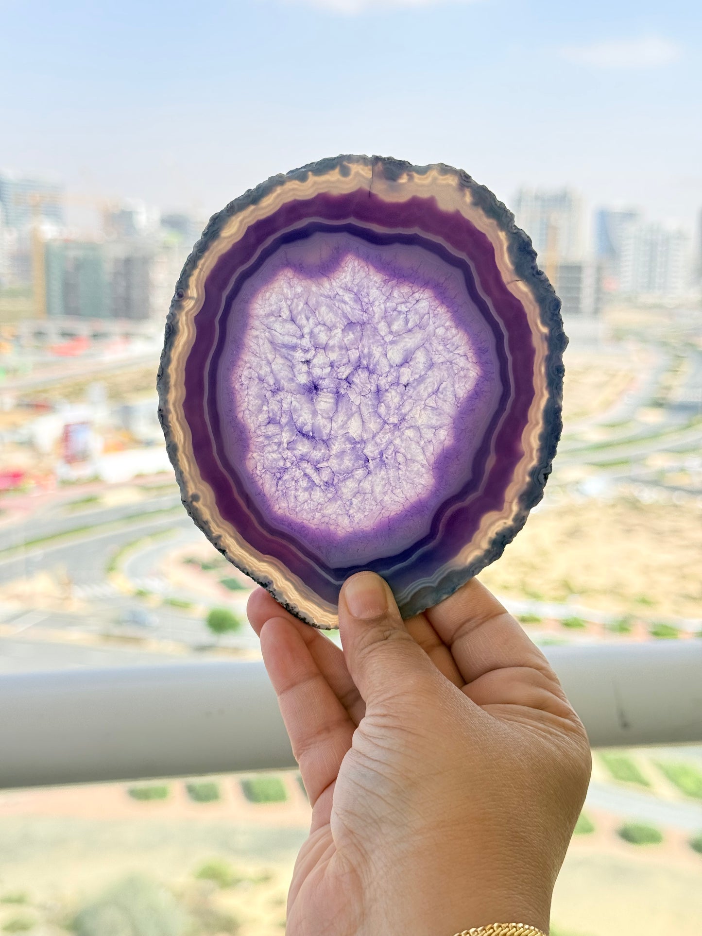 Brazilian Agate Slice – Natural Crystal for Energy & Décor - Auralis Crystals