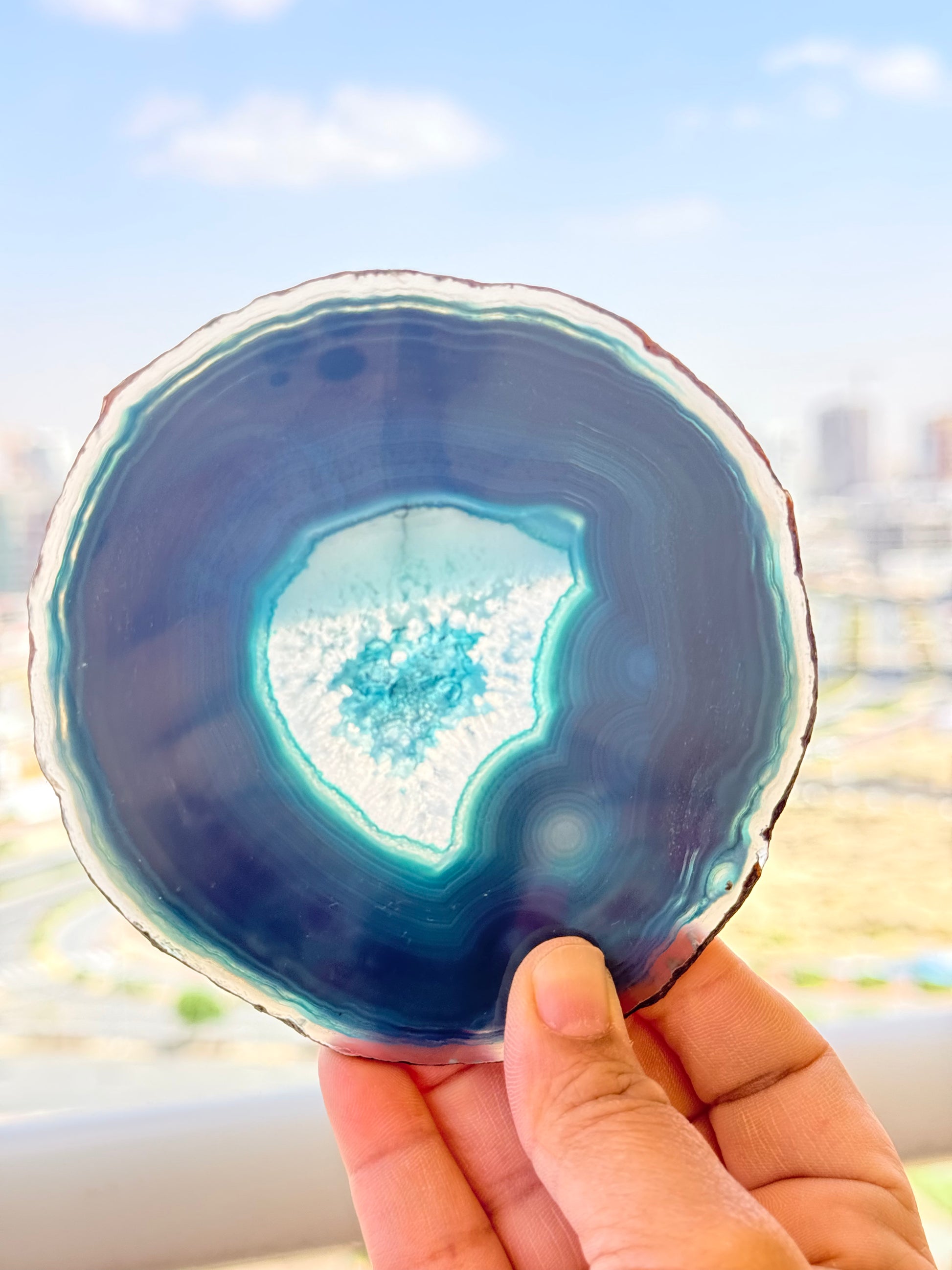 Brazilian Agate Slice – Natural Crystal for Energy & Décor - Auralis Crystals