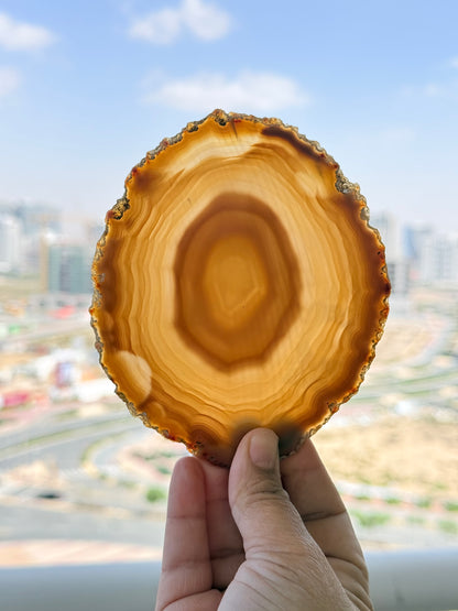 Brazilian Agate Slice – Natural Crystal for Energy & Décor - Auralis Crystals