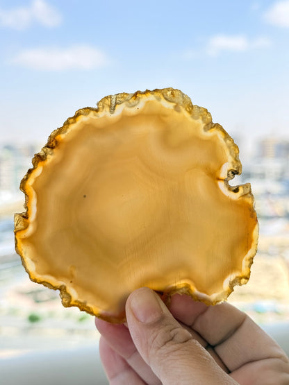 Brazilian Agate Slice – Natural Crystal for Energy & Décor - Auralis Crystals